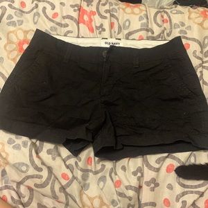 black older navy jean shorts